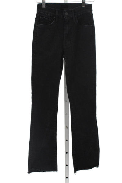Mother Womens Straight Black Jeans Button Cotton Blend Size 23