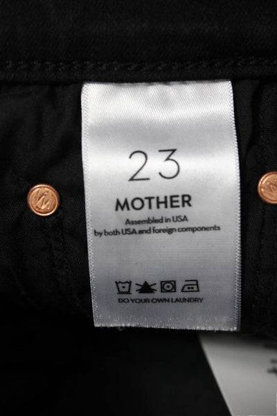 Mother Womens Straight Black Jeans Button Cotton Blend Size 23