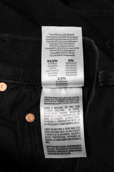 Mother Womens Straight Black Jeans Button Cotton Blend Size 23
