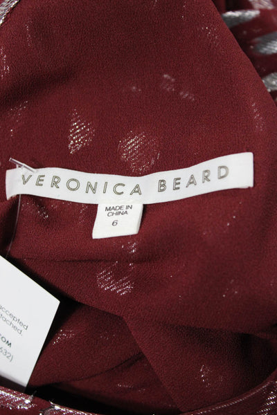 Veronica Beard Womens Fit & Flare One Shoulder Red Silk Blend Dress Size 6