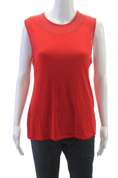 Anatomie Womens Basic Tank Red Viscose Sleeveless Round Neck Pullover Size M