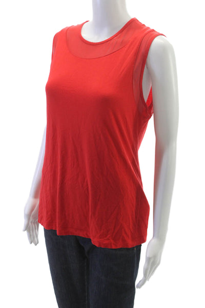 Anatomie Womens Basic Tank Red Viscose Sleeveless Round Neck Pullover Size M