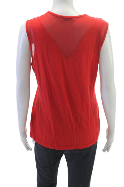 Anatomie Womens Basic Tank Red Viscose Sleeveless Round Neck Pullover Size M