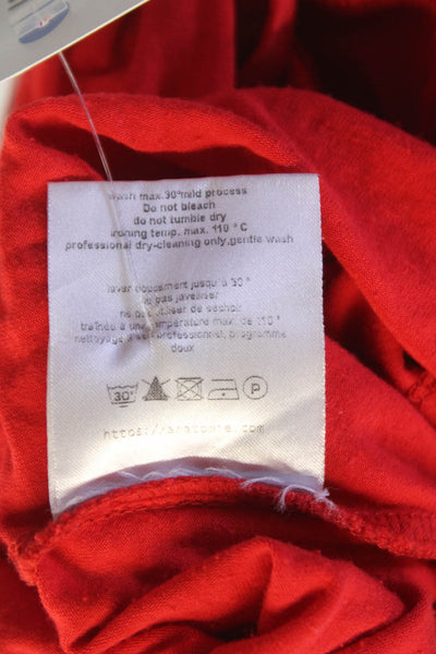 Anatomie Womens Basic Tank Red Viscose Sleeveless Round Neck Pullover Size M