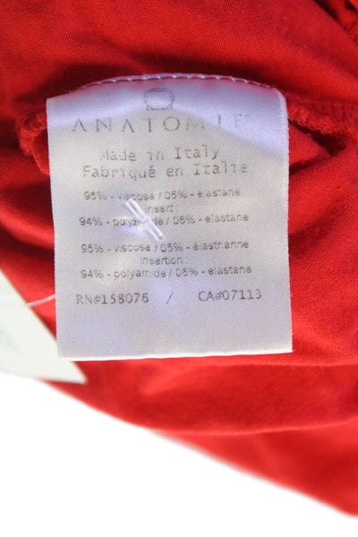 Anatomie Womens Basic Tank Red Viscose Sleeveless Round Neck Pullover Size M