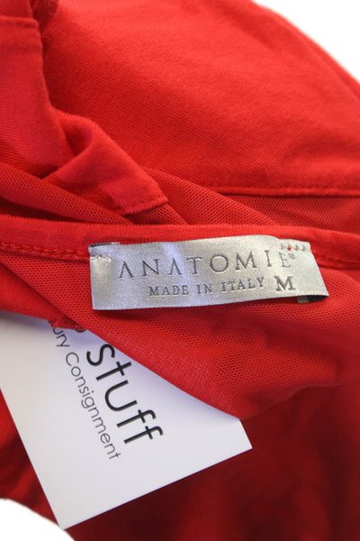 Anatomie Womens Basic Tank Red Viscose Sleeveless Round Neck Pullover Size M