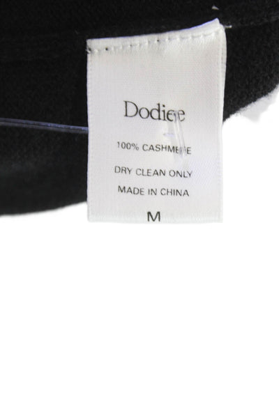 Dodiee Womens Black 100% Cashmere Crew Neck Pullover Sweater Long Sleeve Size M