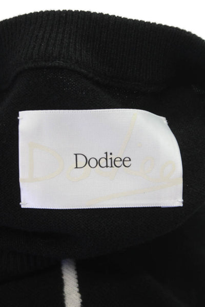 Dodiee Womens Black 100% Cashmere Crew Neck Pullover Sweater Long Sleeve Size M