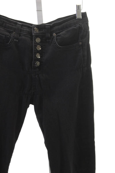 Veronica Beard Womens Skinny Black Jeans Cotton Button Mid Rise Size 28