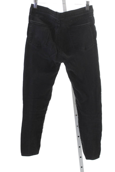Veronica Beard Womens Skinny Black Jeans Cotton Button Mid Rise Size 28