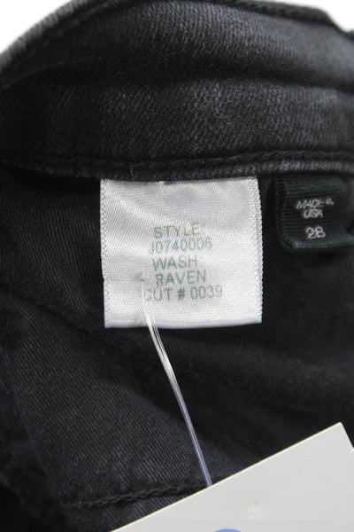 Veronica Beard Womens Skinny Black Jeans Cotton Button Mid Rise Size 28