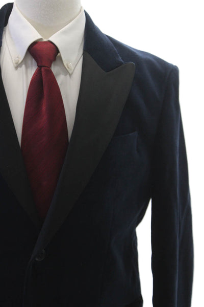 Zara Mens Two Button Blazer Blue Polyester Size 40