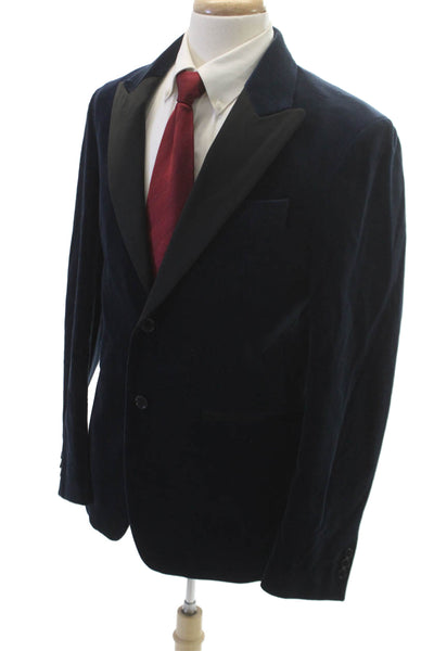 Zara Mens Two Button Blazer Blue Polyester Size 40