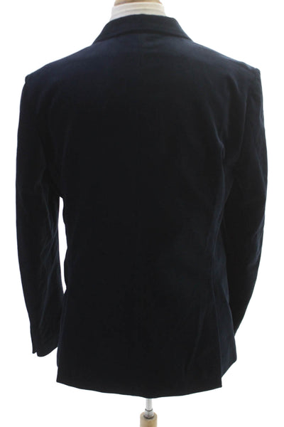 Zara Mens Two Button Blazer Blue Polyester Size 40