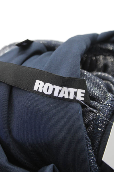ROTATE Womens A-Line Dress Blue High Neck Short Sleeve Long Tie Size 36