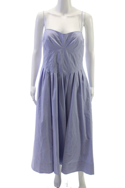 Simkhai Women A-Line Sweetheart Purple Cotton Blend Sleeveless Long Dress Size 8