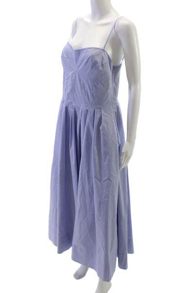 Simkhai Women A-Line Sweetheart Purple Cotton Blend Sleeveless Long Dress Size 8