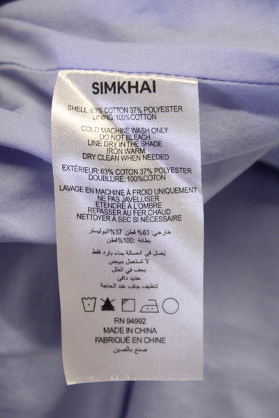 Simkhai Women A-Line Sweetheart Purple Cotton Blend Sleeveless Long Dress Size 8