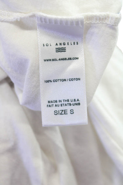 SOL ANGELES Unisex Adults Desert Graphic T-Shirt White Cotton Crew Neck Size S