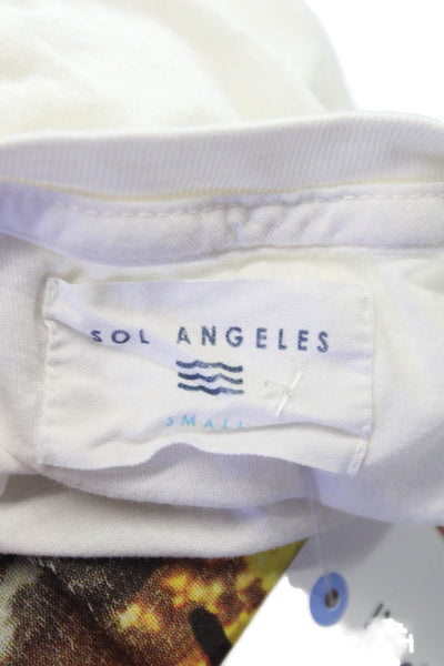 SOL ANGELES Unisex Adults Desert Graphic T-Shirt White Cotton Crew Neck Size S