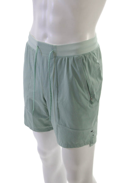 Lululemon Mens Athletic Green Recycled Nylon Drawstring Shorts Size S