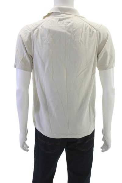 Rag & Bone Mens Polo Shirt Beige Cotton Blend Short Sleeve Collared Size M