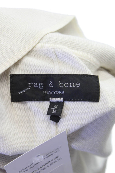 Rag & Bone Mens Polo Shirt Beige Cotton Blend Short Sleeve Collared Size M