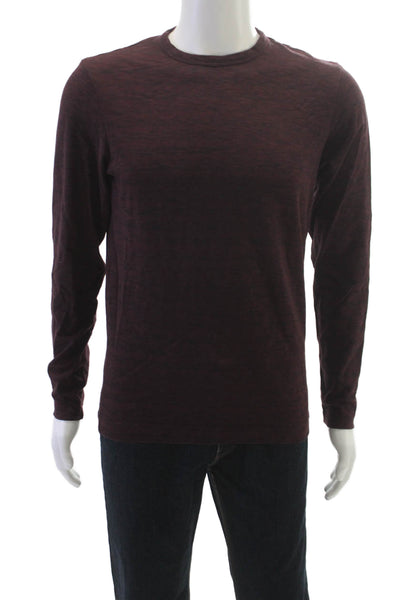 Theory Mens Red Cotton Crew Neck Long Sleeve T-Shirt Size S