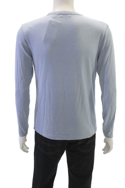 Theory Mens Modal Long Sleeve Crew Neck T-Shirt Blue Solid Size S