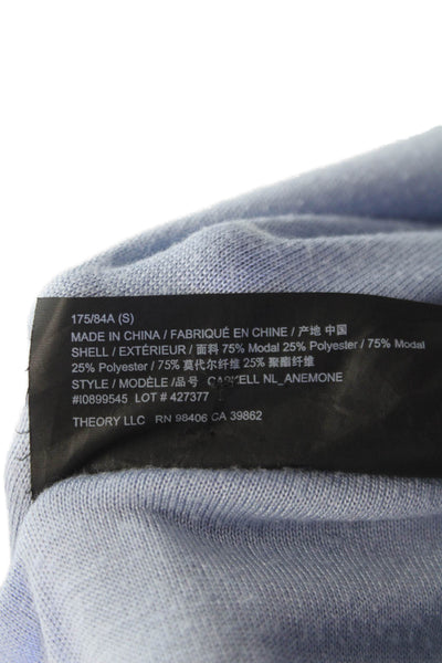 Theory Mens Modal Long Sleeve Crew Neck T-Shirt Blue Solid Size S