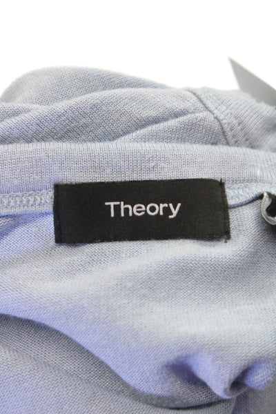 Theory Mens Modal Long Sleeve Crew Neck T-Shirt Blue Solid Size S