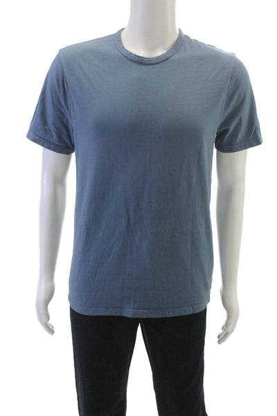 Vince Mens Blue Cotton Crew Neck Short Sleeve T-Shirt Size S