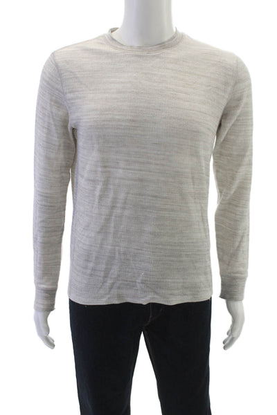 Vince Mens Long Sleeve Gray Cotton T-Shirt Size S