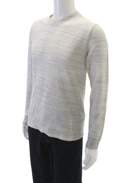 Vince Mens Long Sleeve Gray Cotton T-Shirt Size S