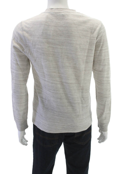 Vince Mens Long Sleeve Gray Cotton T-Shirt Size S