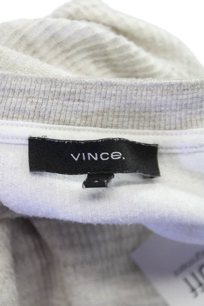 Vince Mens Long Sleeve Gray Cotton T-Shirt Size S