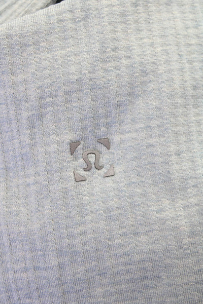Lululemon Women Sleeveless Basic Tank Blue Polyester Blend Crew Neck Size S