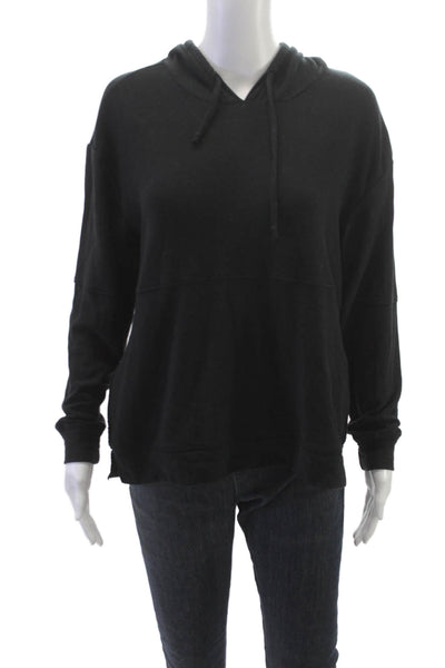 Chaser Womens Black V-Neck Pullover Hoodie Polyester Size M