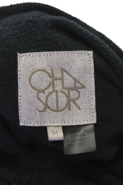 Chaser Womens Black V-Neck Pullover Hoodie Polyester Size M