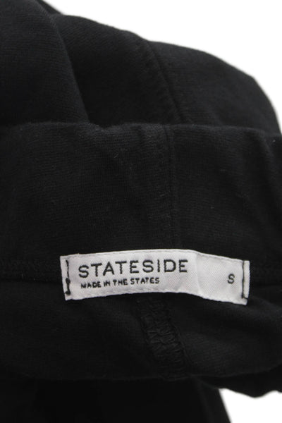 Stateside Women Cropped Black Pull On Polyester Pants 26 Inseam Size S