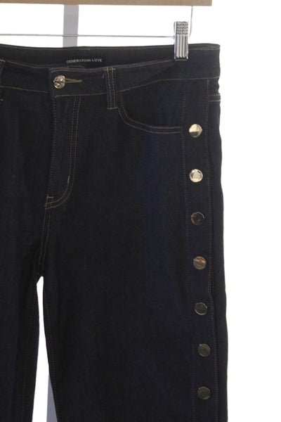 Generation Love Womens Straight Jeans Blue High Rise Cotton Size 28