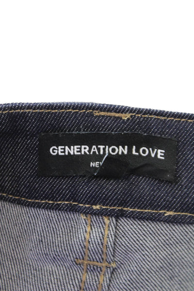 Generation Love Womens Straight Jeans Blue High Rise Cotton Size 28