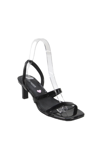 Steve Madden Womens Patent Leather Slingbacks Sandal Heels Black Size 3