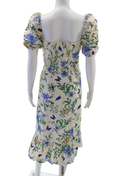 London Times Petites Women Fit & Flare Ivory Square-Neck Knee Dress Size 14P