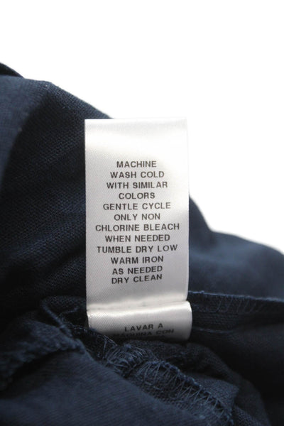 London Times Women Fit & Flare Blue Linen Square Neck Knee Dress Size 14