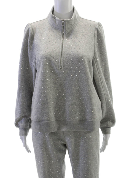Generation Love Womens Gray Sweatsuit Zip Mock Neck Size L