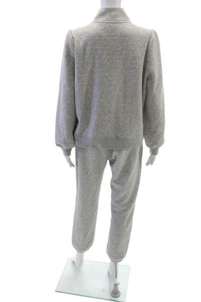 Generation Love Womens Gray Sweatsuit Zip Mock Neck Size L