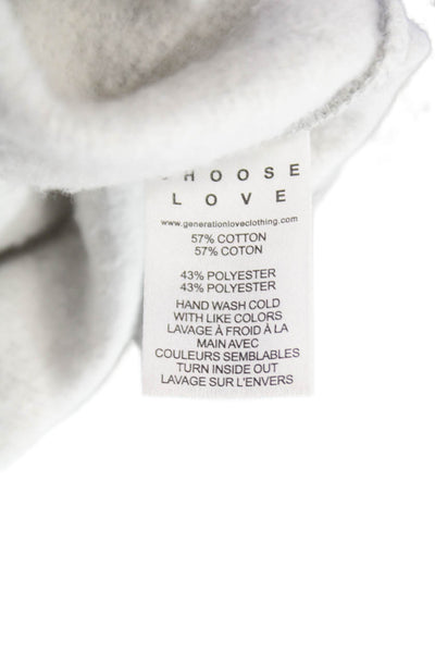 Generation Love Womens Gray Sweatsuit Zip Mock Neck Size L