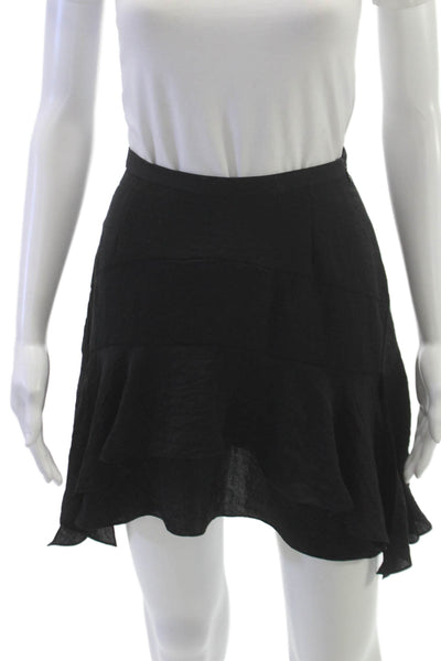 Rebecca Taylor Women Mini Flare Skirt Black Size 0
