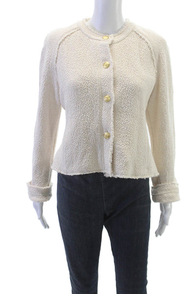 Rag & Bone Womens Cardigan Ivory Button 100% Cotton Long Sleeve Size 12